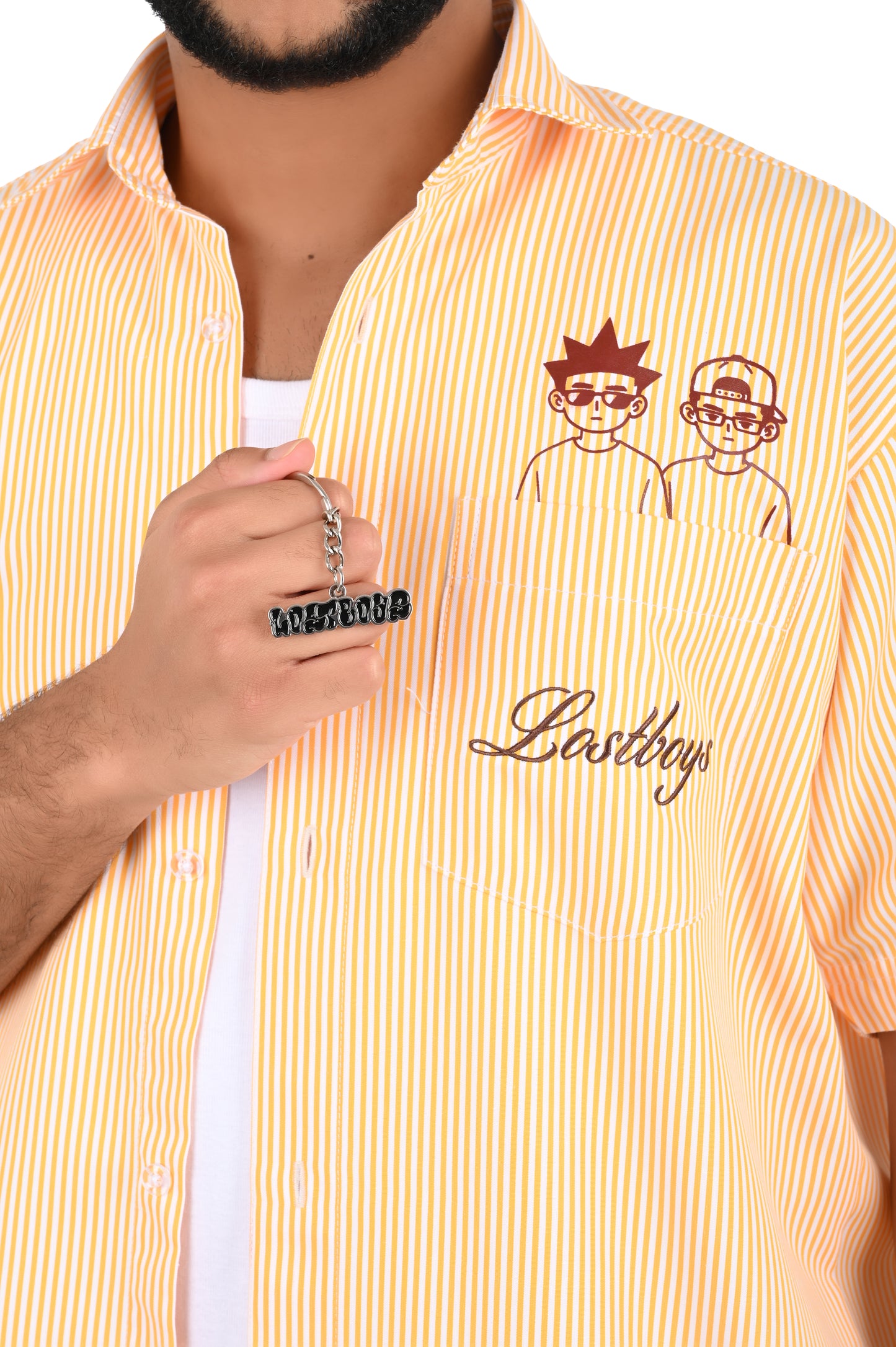Orange Short-Sleeve flannel