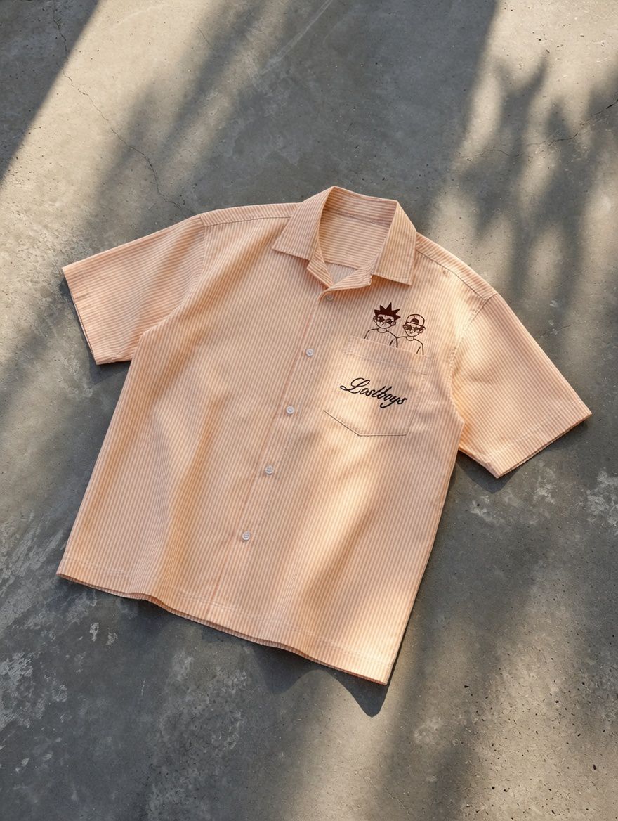 Orange Short-Sleeve flannel